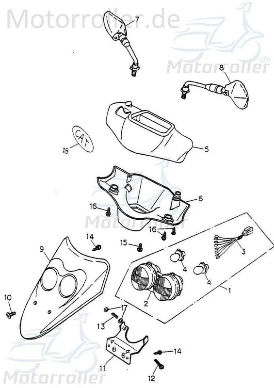 Direkt Vom Hersteller Adly Cat 50 Scheinwerferverkleidung 50ccm 2Takt 64321-118-000-CR Scheinwerfer-Verkleidung Lenker-Verkleidung Scheinwerferabdeckung