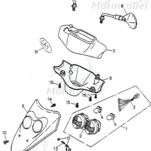 Abverkauf Adly Cat 50 Scheinwerferverkleidung 50ccm 2Takt 64321-118-000-HB Scheinwerfer-Verkleidung Lenker-Verkleidung Scheinwerferabdeckung