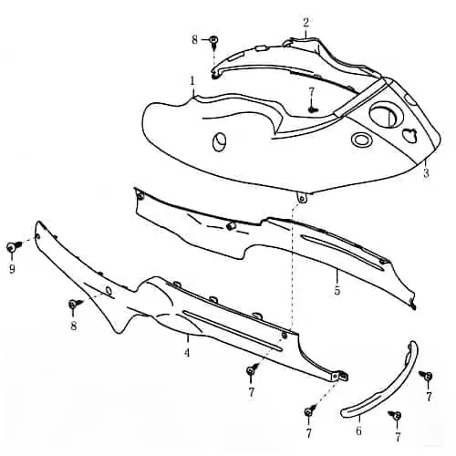 Beliebt Heckverkleidung mitte Seitenabdeckung Motorroller 86335