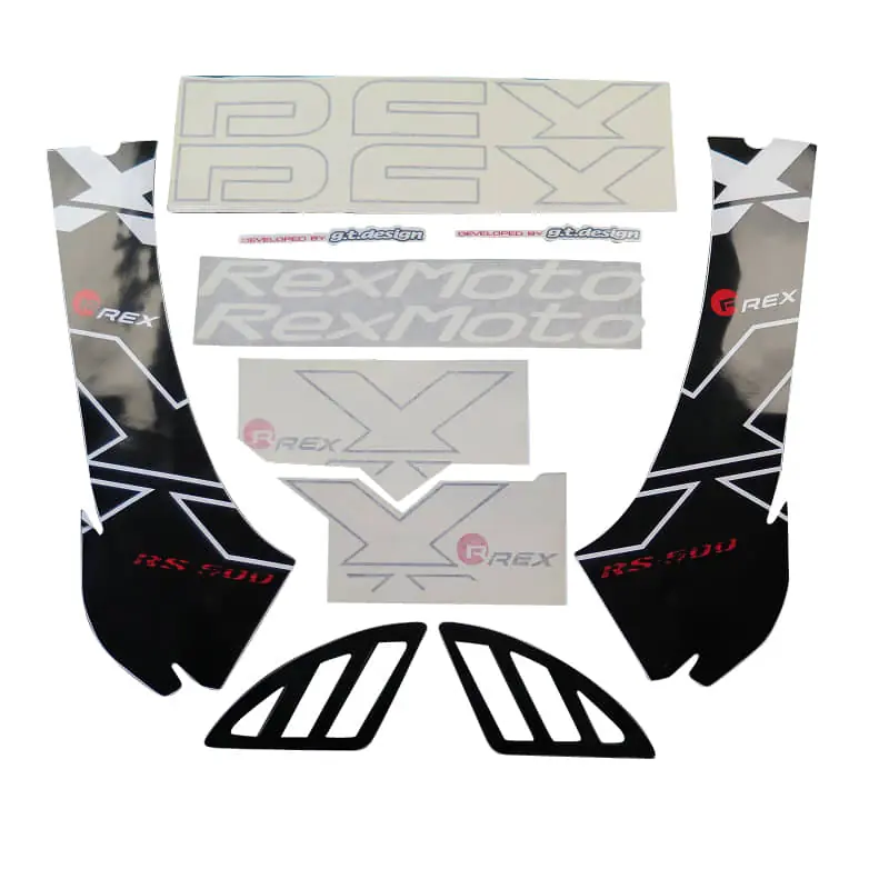 Rex RS500 Dekorsatz Aufkleber Sticker 50ccm 4Takt 700657 Aufkleber-Set Deko-Set Aufklebersatz Dekoraufkleber Kit Scooter Ersatzteil Nur Heute