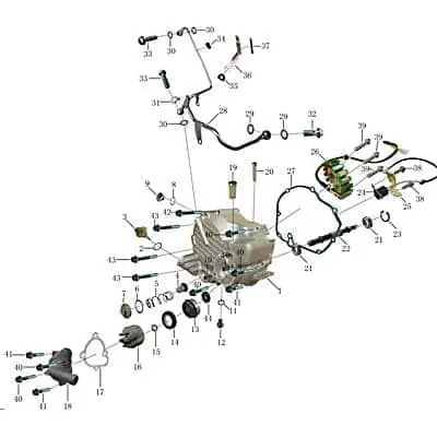 Top-Angebot Jonway Insignio 250 DD Abdeckung Motorgehäusedeckel 250ccm 4Takt 704573 Kappe Schutz Verkleidung Platte Cover Blende Schutzhaube