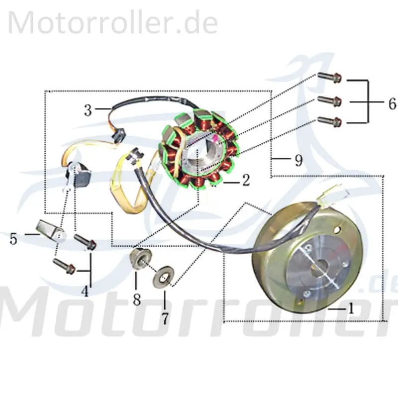 Kreidler Martinique 125 Lichtmaschinen Rotor 125ccm 4Takt 31180814 125ccm-4Takt Scooter Ersatzteil Service Inpektion Direktimport Bestpreis