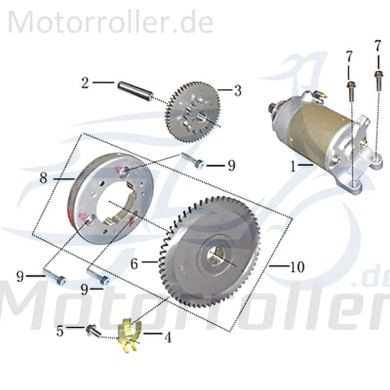 Saisonangebot Kreidler Martinique 125 Vorgelegerad 125ccm 4Takt 704891 Anlasser 125ccm-4Takt Scooter Ersatzteil Service Inpektion Direktimport