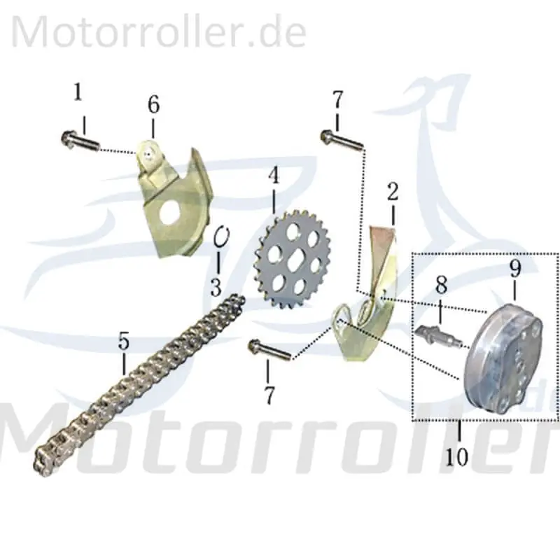 Echt Jonway Insignio 250 DD Kette Roller 250ccm 4Takt 31141201 Steuerkette Antriebskette Nockenwellenkette 250ccm-4Takt Scooter Kreidler