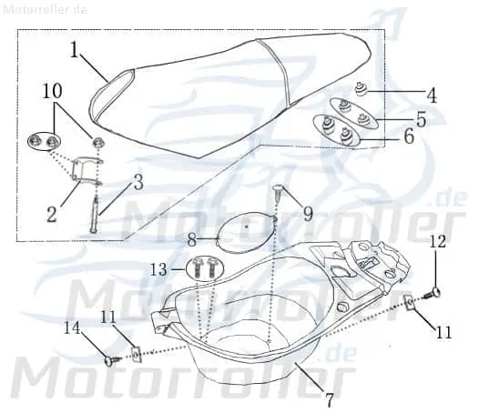 Garantierte Lieferung Rex Monaco 125 Sitzbankscharnier Gelenk 50ccm 4Takt 705354 Scharniergelenk Sitzbank-Scharnier Halter Sattel-Scharnier Sitzscharnier