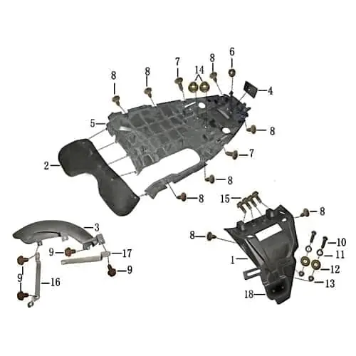 Expressversand Spritzschutz Radabdeckung Hinten Motorroller Rex 705369