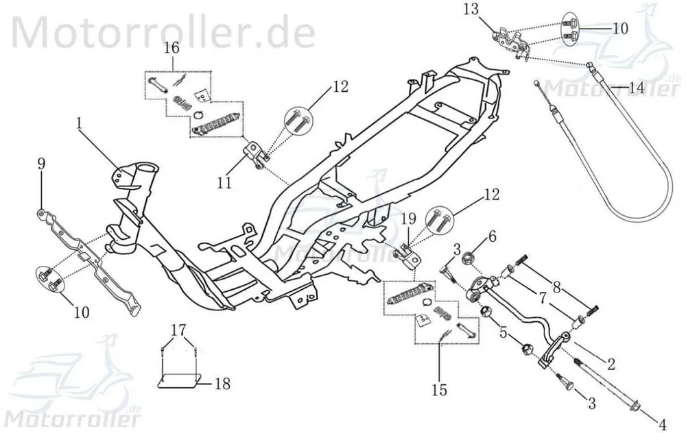Direktkauf Fußrastenhalter links Rahmen Motorroller Rex 705377