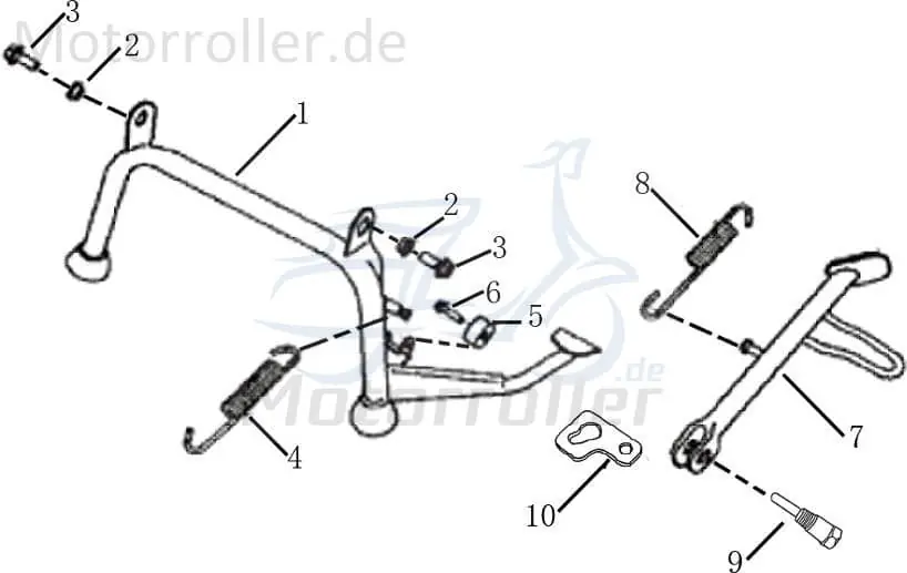 Rex Monaco 125 Seitenständer Roller 50ccm 4Takt 705426 Roller-Ständer Rollerständer Seiten-Ständer Nebenständer Neben-Ständer Scooter Preiswert