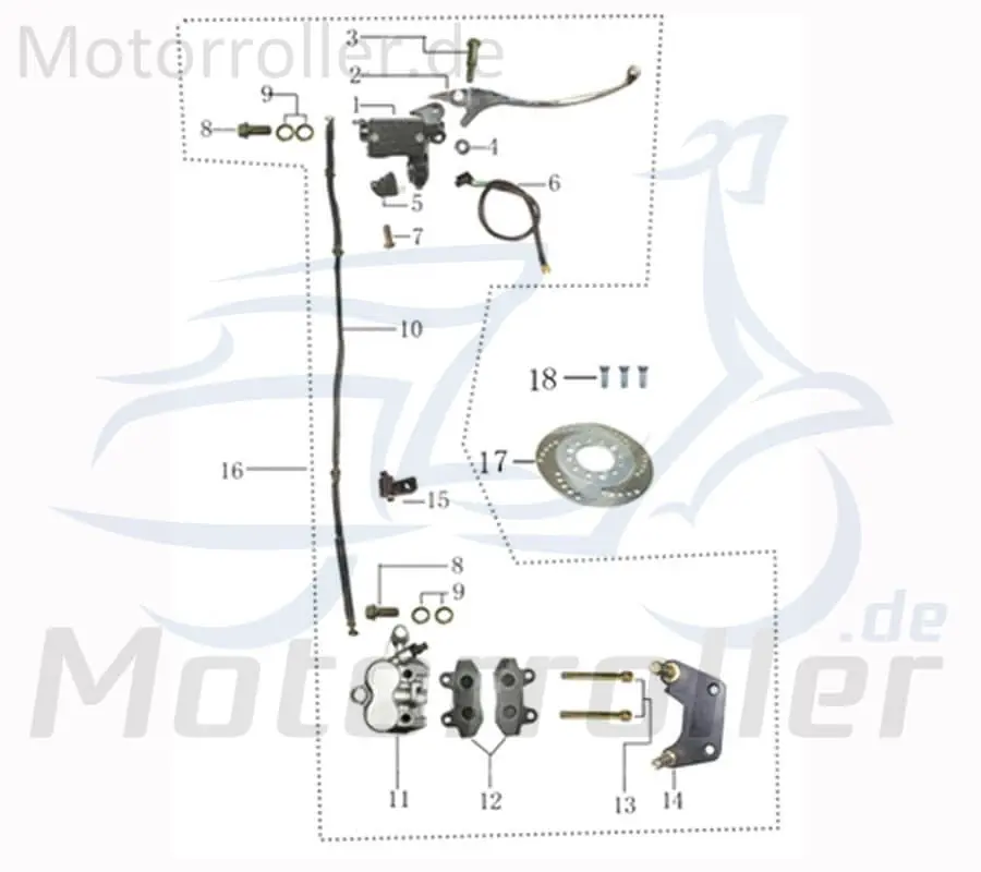 Super-Preis Kreidler Galactica 2.0 Electro Halter Bremssattel vorne 705635 Befestigung Halterung Bremszange Elektroroller E-Roller E-Scooter