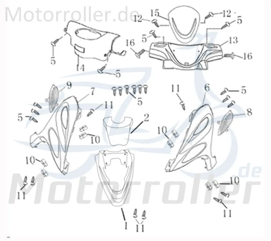 Ausverkauf Kreidler Hiker 2.0 Electro Frontverkleidung 50ccm elektro 706026 weiß Frontschürze Frontmaske Front-Cover Lenkerverkleidung Dekorblende