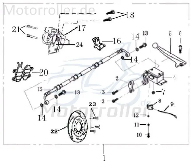 Geprüft Bremsschlauch Kreidler MONACO 50 Race / Urban 50ccm 2100906-3 Hydraulikschlauch Hydraulik-Schlauch Hochdruckleitung Hydraulikleitung