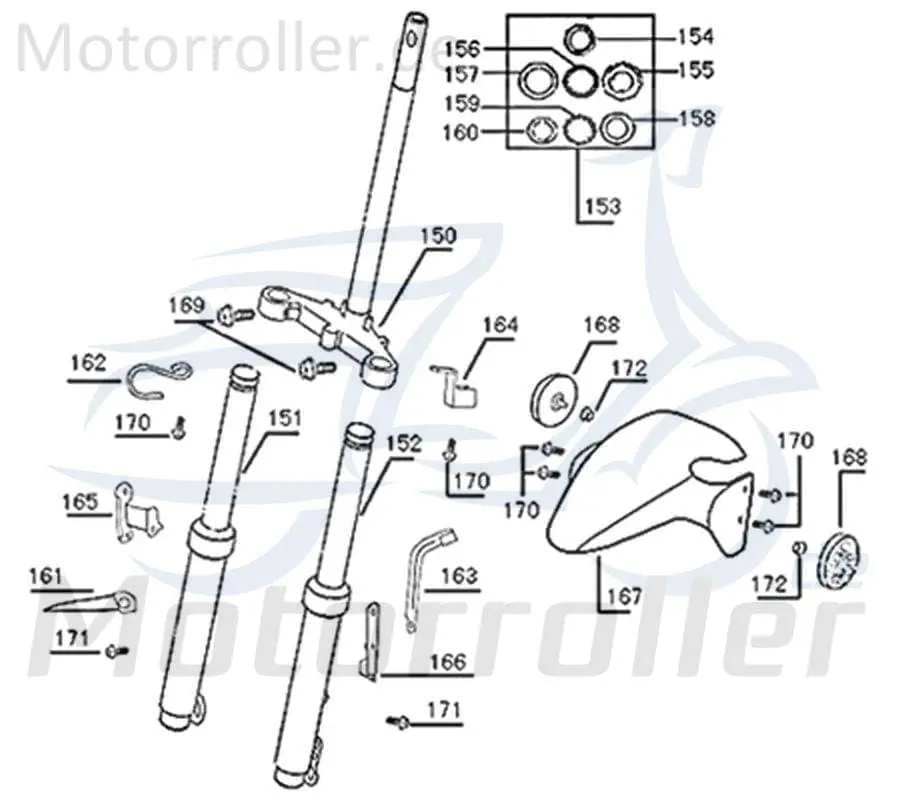 Kreidler Florett 2.0 50 City Gabelholm 50ccm 2Takt 51500-B08-9000 mit Bremssattelaufnahme links silber Federbein Gabelstab Gabelbein Letzte Chance