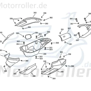Kreidler Florett 2.0 2.1 RS 50 City Verkleidung Helmfach vorn schwarz 740996 Abdeckung Innenverkleidung Fussraumverkleidung Kracherpreis