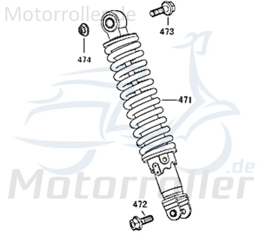 Kreidler Florett 2.0 50 City Federbein 50ccm 2Takt 52500-F22-9200 hinten Dämpfer Feder-Bein Gabel-Bein Stoß-Dämpfer Minarelli liegend Preisknaller