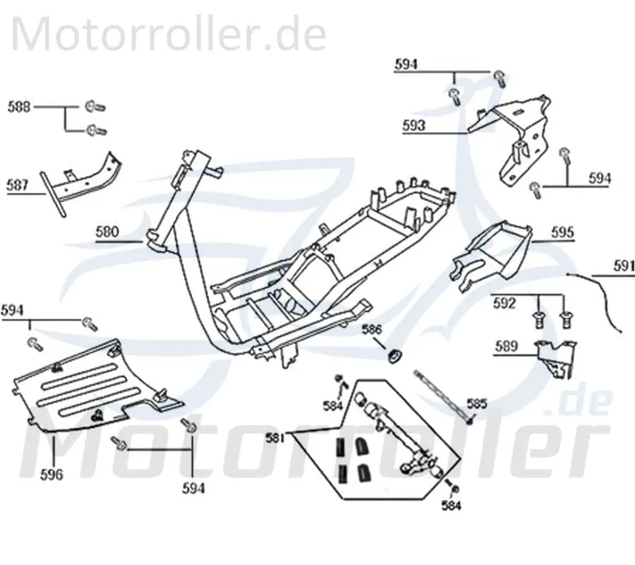 Kreidler Florett 2.0 2.1 RS 50 Rahmen 741057 Fahrgestell Rollerrahmen Fahrzeugrahmen Beliebt