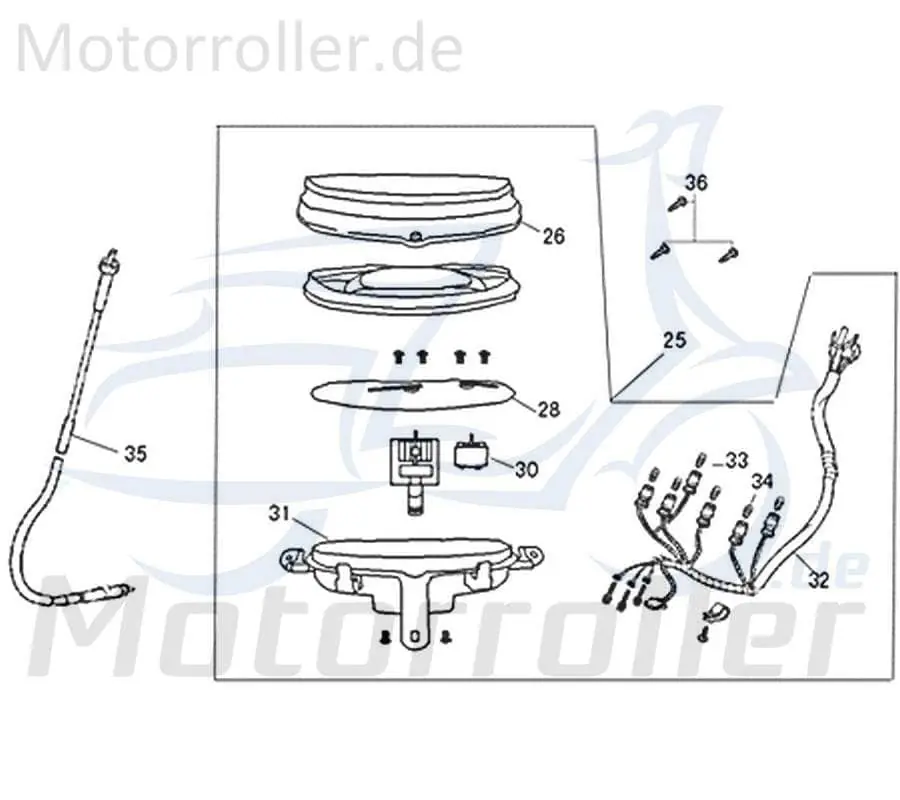 Finale Aktion ZNEN Tachometer ZNEN Florett 2.0 50 City 37200-F22-E200-FCS Geschwindigkeitsmesser Geschwindigkeitsanzeige Speedometer kmh-Anzeige