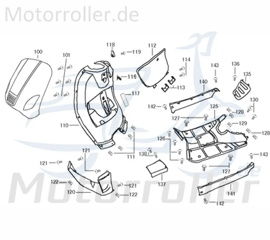Kreidler Flory 50 125 Classic Frontverkleidung innen schwarz 741097 Innenverkleidung Fußraumverkleidung Lenkerverkleidung Original Angebot