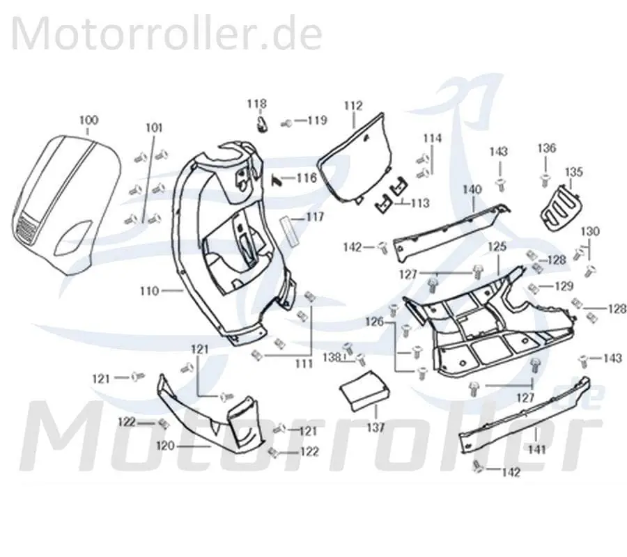 Seitenverkleidung links schwarz 50ccm 4Takt 64306-ALA6-9000 Seitendeckel Seitenabdeckung Seitenleiste Seiten-Verkleidung Top-Preis