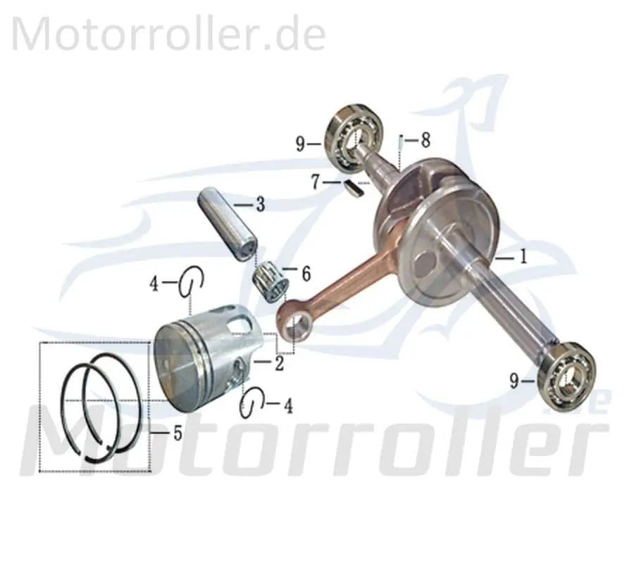 ZNEN Florett 2.0 50 City Kolbenring 50ccm 2Takt 13011-EQ5B-9000 Kompressionsring Kolben-Ring Verdichtungsring Kompressions-Ring Geprüft