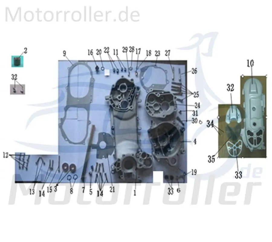 Online Kaufen ZNEN Motorgehäusedeckel Kurbelgehäusedeckel 11394-EQ5B-9000 Dichtung Motordeckel 50ccm-2Takt Scooter ZNEN Moped