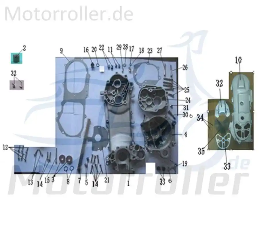 Sale ZNEN Florett 2.0 50 City MotorlagerAbstandRohr 50ccm 2Takt 11500-EQ5B-9010 Minarelli liegend Florett 2.1 RS 50 Mokick