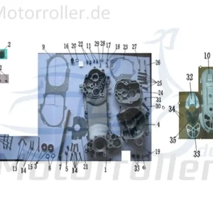 Drehzapfen mit O-Ring Bremse hinten Jonway Scooter 741209 Drehbolzen 50ccm-2Takt Florett 2.0 50 City Florett 2.1 RS 50 Moped Ersatzteil Ausverkauf