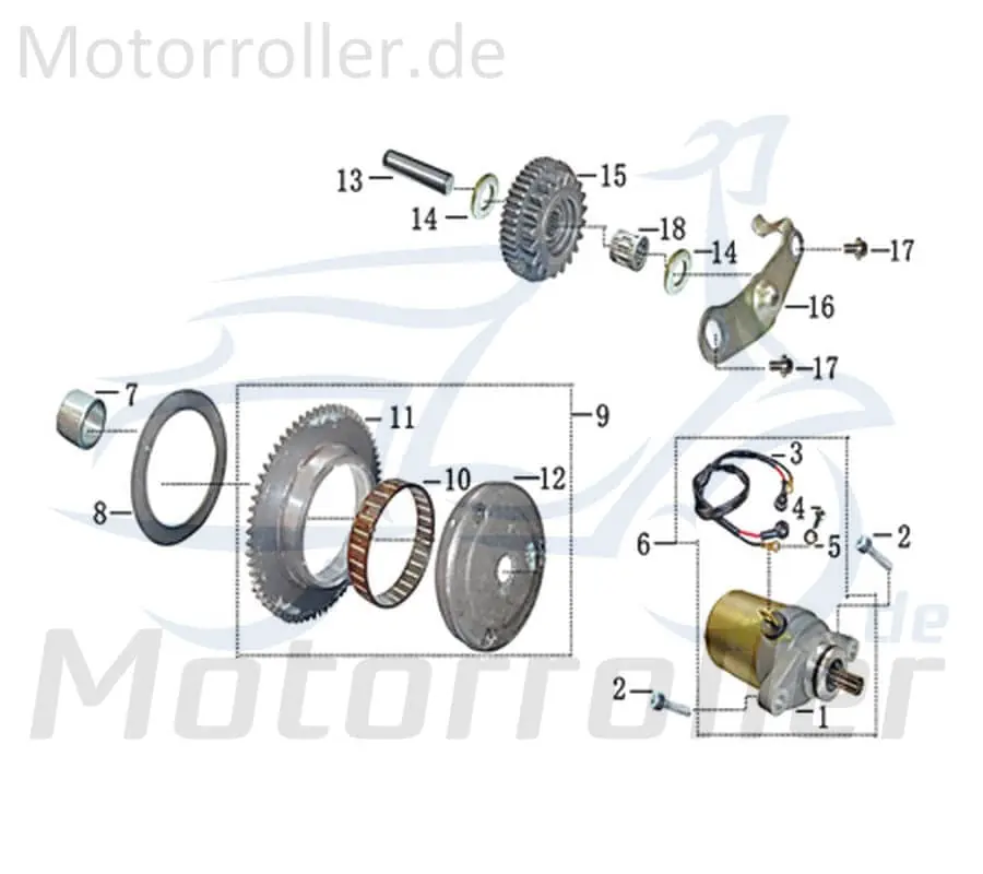 Begrenztes Angebot ZNEN Nadellager Starterrad Rollen-Lager 91104-EQ5B-9000 Rollenlager Walzenlager Kolbenbolzenlager Nadel-Lager 50ccm-2Takt Scooter