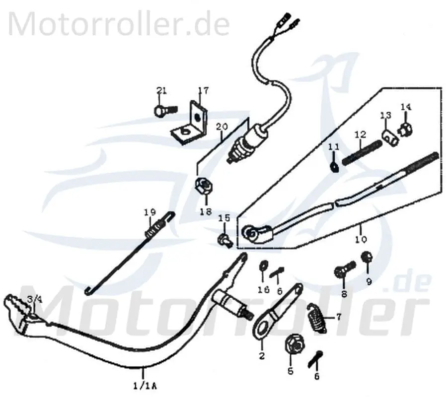 Rex Enduro 125 DD Feder Fußbremshebel 89609 Kreidler Supermoto Bremspedal Rückzugfeder Kracherpreis