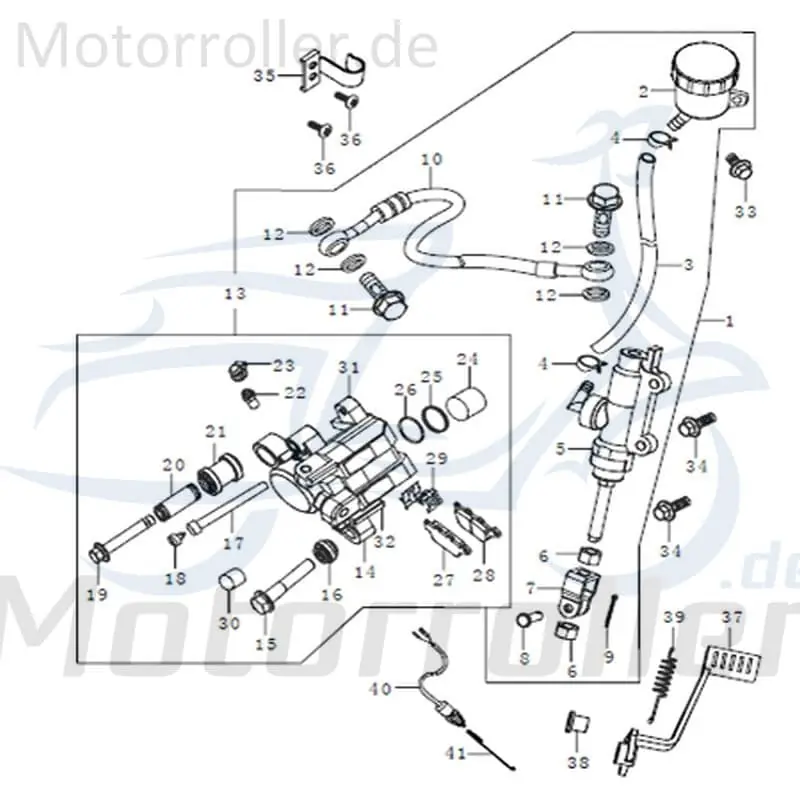 Bremszylinder hinten Bremsanlage Motorroller Rex 91370 Begrenztes Angebot