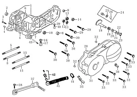 Kurbelgehäuse Motorgehäuse Rex RS450 Motorblock 50ccm 4Takt 50ccm-4Takt Scooter RS700 Ersatzteil Service Inpektion Direktimport Sichere Zahlung