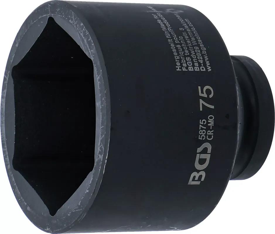 Abverkauf Kraft-Steckschlüssel-Einsatz SW 75 mm Innenvierkant 25 mm (1 Zoll) Sechskant