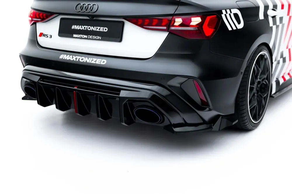 Ausverkauf Heck Ansatz Flaps Diffusor V.3 passend für Audi RS3 Limousine 8Y Facelift