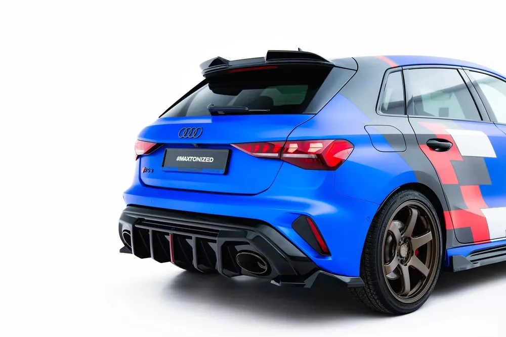 Solange Der Vorrat Reicht Heck Ansatz Flaps Diffusor V.3 passend für Audi RS3 Sportback 8Y Facelift