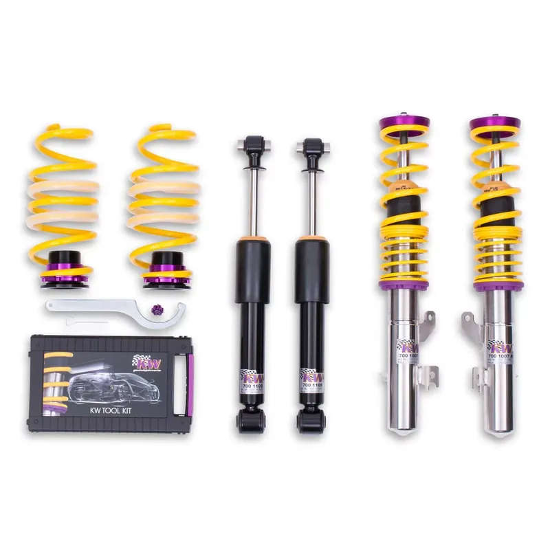 Letzte Chance KW Gewindefahrwerk V1 inox passend für PEUGEOT 208 (C_)