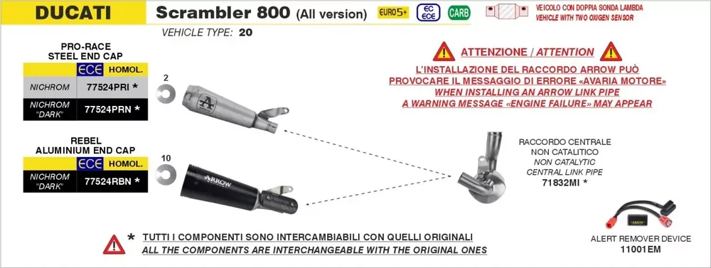 ARROW Katersatzrohr passend für Ducati Scrambler 800 25-26 Angebot