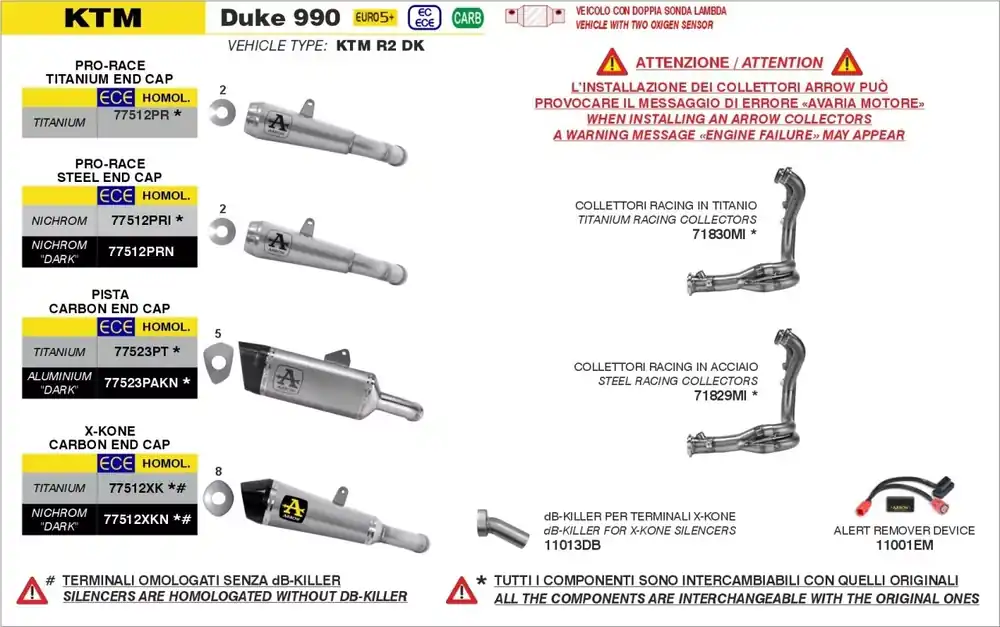 Saisonangebot ARROW Pista Titan Endschalldämpfer passend für KTM DUKE 990 2026