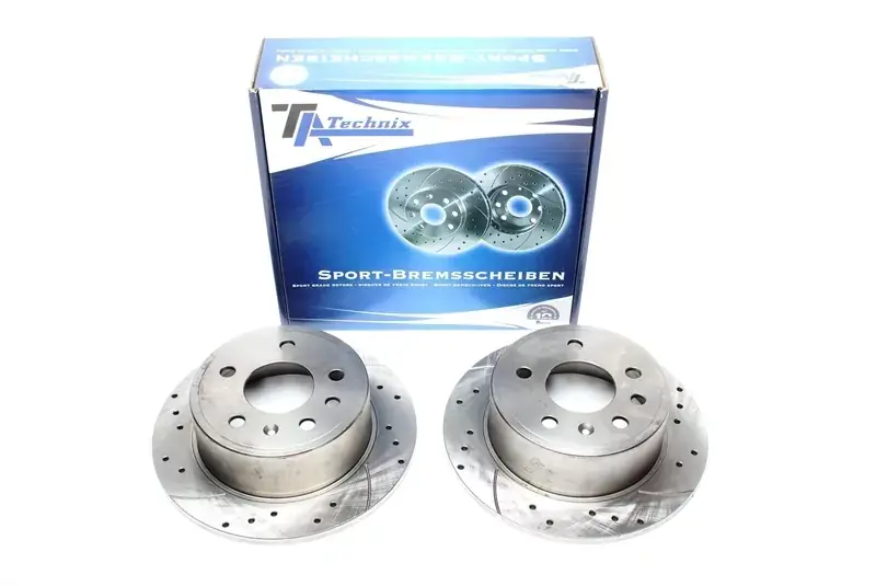 TA Technix Sport Bremsscheiben Satz Hinterachse passend für Opel Vectra A / Saab 900 II Schneller Versand