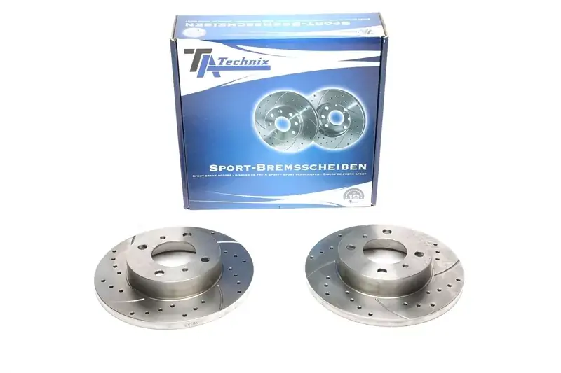 TA Technix Sport Bremsscheiben Satz Vorderachse passend für Mitsubishi Colt IV / Lancer V / Proton Wira Solange Der Vorrat Reicht