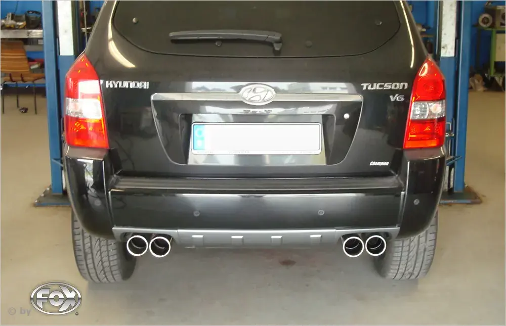 FOX Endschalldämpfer quer Ausgang rechts/links 2x90 Typ 12 passend für Hyundai Tucson JM 2,7l Allrad Neu