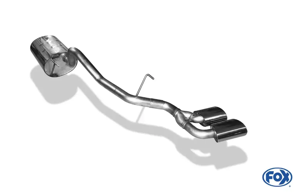 FOX Endschalldämpfer passend für Mitsubishi L200 K60T mit Katalysator Sidepipe 2x115x85 Typ 38 Beifahrerseite Expressversand