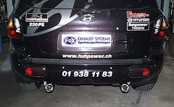 Expressversand FOX Endschalldämpfer passend für Hyundai Santa Fé SM - 1x90 Typ 13 rechts/links