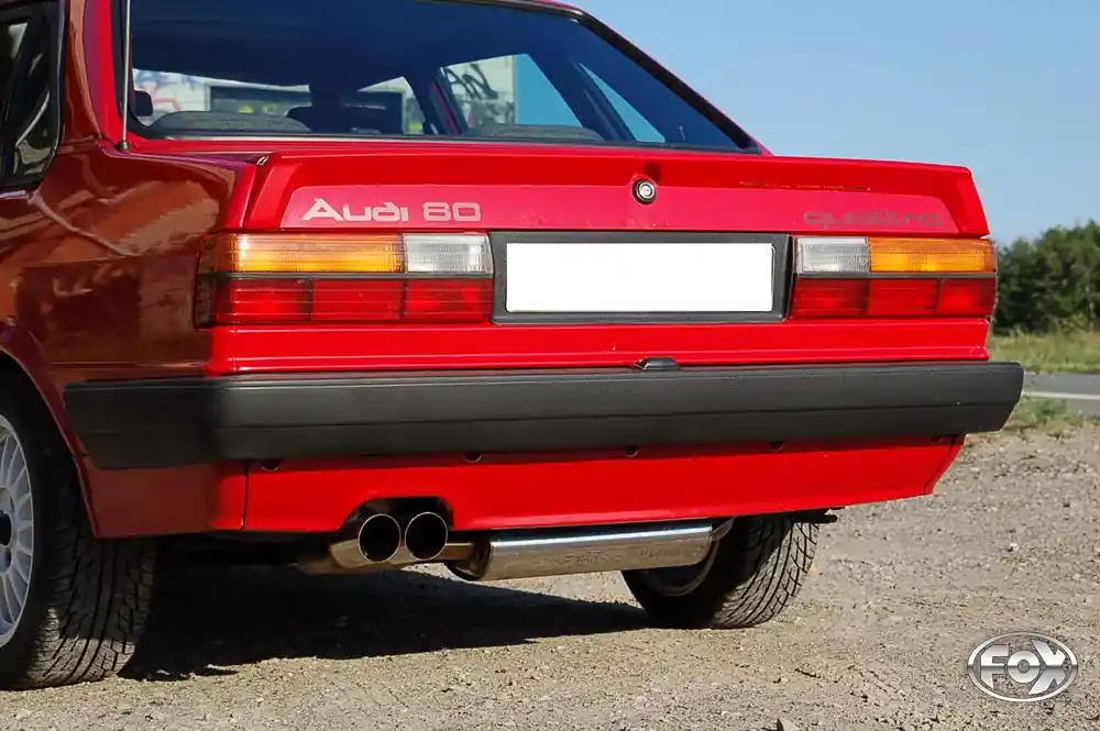 FOX Endschalldämpfer passend für Audi 80/90 Typ 85 quattro – 2x76mm Edelstahl Sichere Zahlung