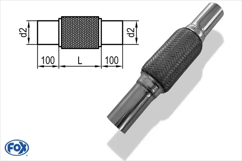 Flexibles Edelstahl Rohr Ø102mm Länge 152mm mit Interlock-Innenleben Online Kaufen