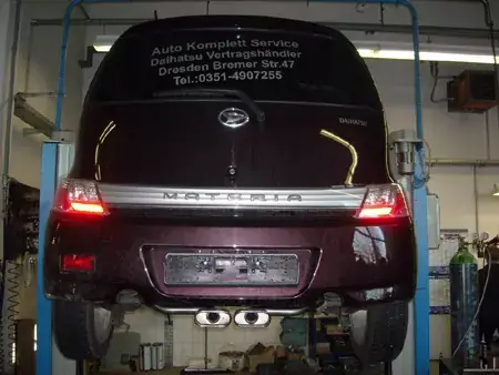 Begrenztes Angebot FOX Endschalldämpfer passend für Daihatsu Materia – 2x150x70 Typ 53 mittig