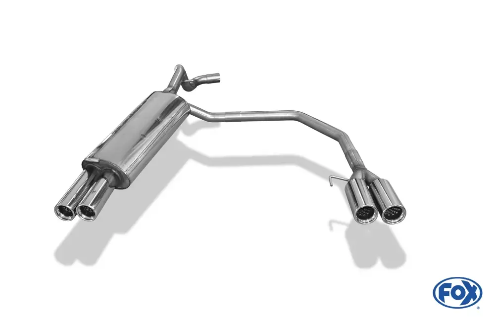 Neu FOX Endschalldämpfer passend für VW Beetle 1C/9C – 2x76 mm Edelstahl Sportauspuff