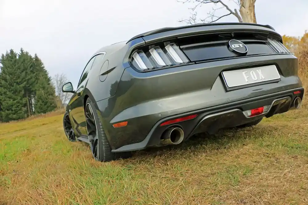 Neuheit FOX Endschalldämpfer passend für Ford Mustang Coupe & Cabrio 2.3l ab 2014 - 1x100 Typ 25 rechts/links