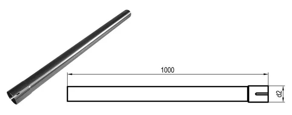 FOX Uni-Rohr geweitet Ø45mm x 1000mm Edelstahl Saisonangebot