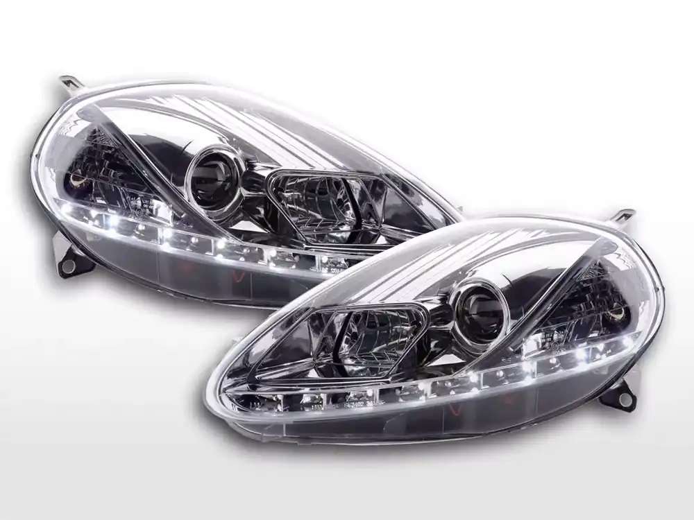 Scheinwerfer Set Daylight LED chrom passend für Fiat Grande Punto Typ 199 (05–08) Super-Preis