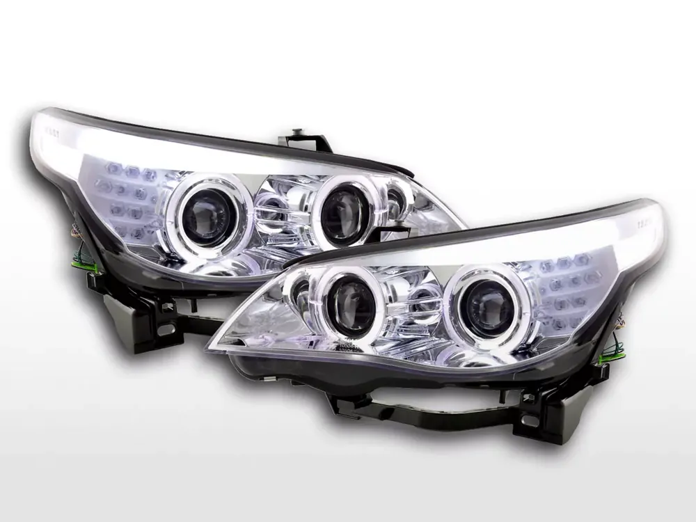 Scheinwerfer Set Xenon Angel Eyes LED chrom passend für BMW 5er E60/E61 05–07 Solange Der Vorrat Reicht