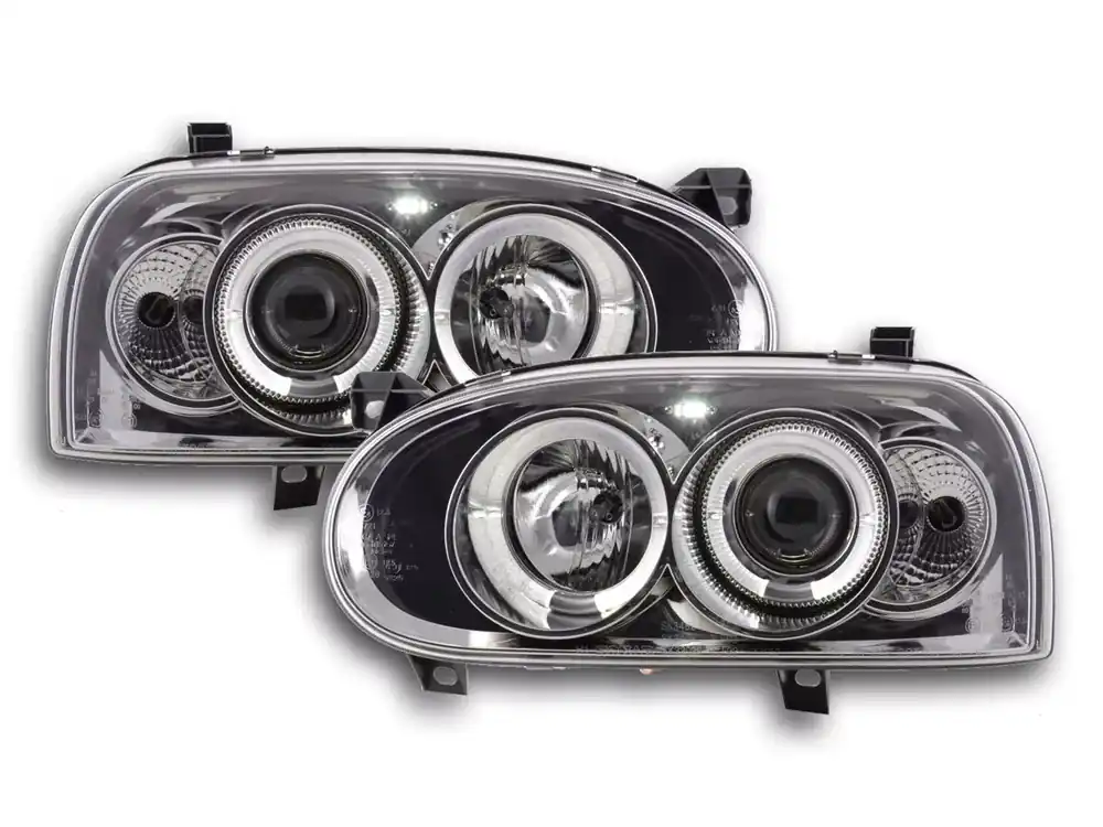Super-Preis Scheinwerfer Set chrom passend für VW Golf 3 (91-97)